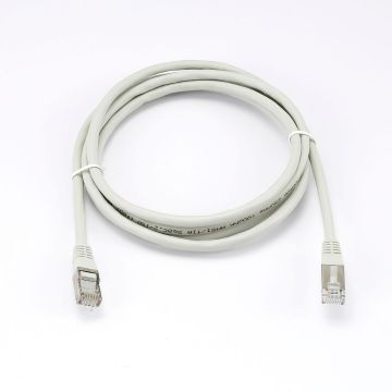 Câble RJ45 Male/Male droit CAT6A F/UTP - Longueur 2M - Gris - en sachet