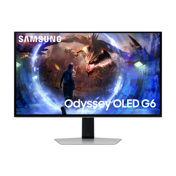 Ecran 27'' Samsung Odyssey OLED Dalle mate G6 Noir 2560x1440 16:9 0,03ms 360Hz 250cd/m² 2xUSB 2xHDMI DP Pied réglable en hauteur inclinable orientable pivotable