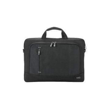 SACOCHE WE ECO 14.1'', éco-responsable en matière recyclé RPET 900D, surface imperméable , noir 380x50x280