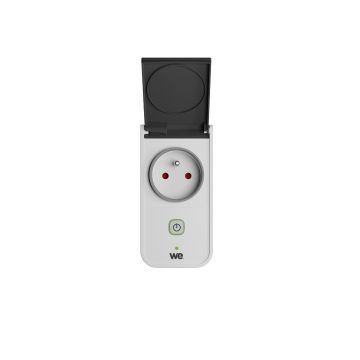 Prise connectée WE ENERGIE, compatible avec Smartlife, IP44 usage int/ext, 16A, 3680W max. surveillance de consommation électrique