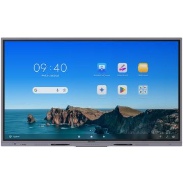 ECRAN HIKVISION 86'' LFD 4K Interactive Tact VA 3840x2160 50pts 16h/7J 400cd/m² 5ms 60Hz 3xHDMI 2xUSB 3.0 4xUSB 2.0 1xUSB-C Android14 EDLA Support mural inclus