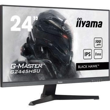 Ecran IIYAMA 24'' G-Master Black Hawk 1ms IPS 1920x1080 16:9 100Hz 300cd/m² HDMI DP USB HUB 2x2.0 HPs FreeSync Black Tuner G2445HSU-B2