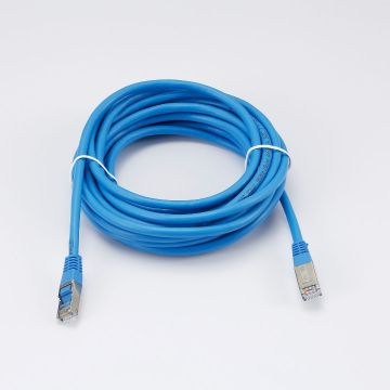 Câble RJ45 Male/Male droit CAT6A F/UTP - Longueur 5M - Bleu - en sachet
