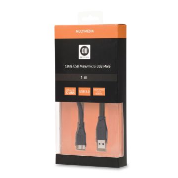 Câble USB 3.0 A mâle/micro B mâle 1M