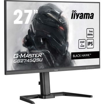 Ecran IIYAMA 27'' G-Master Black Hawk IPS 2560x1440 16:9 1ms 100Hz 300cd/m² FreeSync HPs HDMI DP USB HUB (2x3.2) 15cm pied réglable Pivot Black Tuner