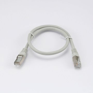 Câble RJ45 Male/Male droit CAT6 F/UTP - Longueur 0.50M - Gris - en sachet