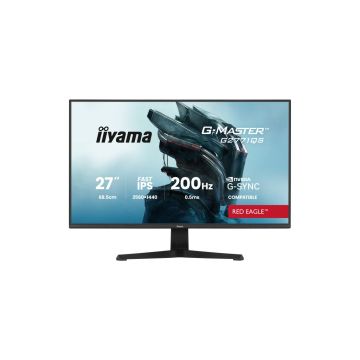 Ecran IIYAMA 27'' G-Master Red Eagle IPS Noir 2560x1440 16:9 0.5ms 200Hz 350cd/m² 1200:1 HPs HDMI DisplayPort 2xUSB HUB G-SYNC compatible Black Tuner G2771QS-B1