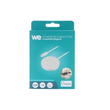 Chargeur à induction blanc - Compatible MagSafe - Charge rapide jusqu'à 15W - USB-C