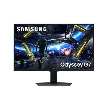 Ecran 27'' Samsung Gaming ODYSSEY G7 Noir IPS 144Hz 1ms 3840X2160 350 cd/m² 2xHDMI DP 2xUSB LAN HPs Smart TV Pied reglable en hauteur Inclinable Pivotable