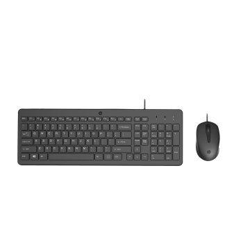 Clavier et souris filaires HP 150 Noir, AZERTY, précis et ergonomiques, clavier silencieux, touches ultraplates