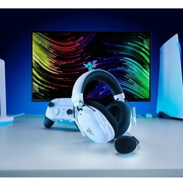RAZER BlackShark V3 Pro Blanc for PlayStation - Casque E-sports sans fil avec reduction active du bruit (ANC)