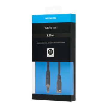 Câble Jack 3,5 mm mâle/femelle 2.50 Fiches Or