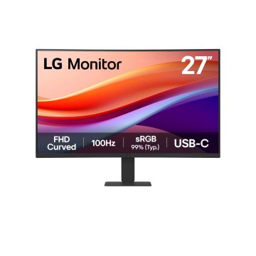 ECRAN LG 27 Noir VA 16:9 5ms 1920x1080 100Hz 250cd/m2 Incurvé 1500R HDR 10 HDMI USB Type-C Sortie Casque Black Stabilizer Mode Lecture Pied inclinable