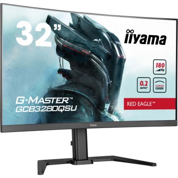 Ecran IIYAMA 31.5 0.2ms G-Master Red eagle VA 2560x1440 165Hz 350cd/m² 2xHDMI 1xDP 2xUSB 2xHP 15cm pied réglable en haut + Pivot Black Tuner GCB3280QSU-B2