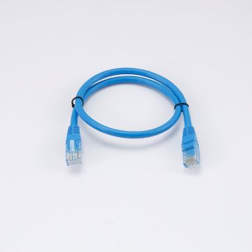 Câble RJ45 Male/Male droit CAT6 U/UTP - Longueur 0.50M - Bleu - en sachet