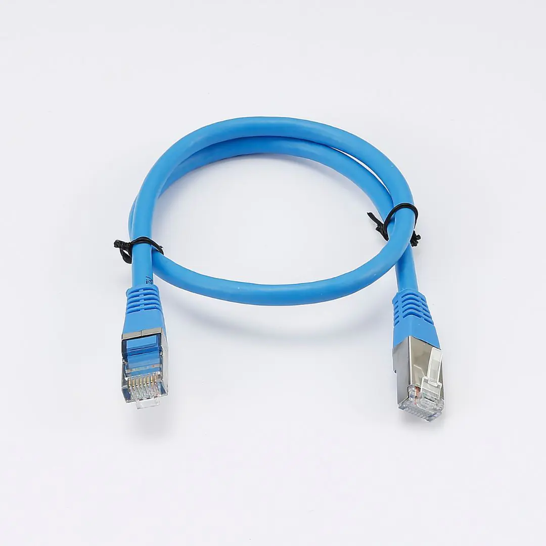 C ble RJ45 Male/Male droit CAT6A F/UTP - Longueur 0.50M - Bleu - en sachet - 0-CABRJ45D050-6AFB