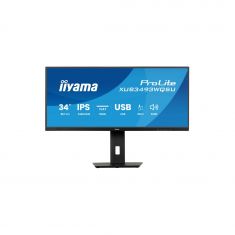 Ecran IIYAMA 34" Noir IPS 21:9 1ms 3440x1440 400cdm² Ultra Wide QHD HPs 2xHDMI DisplayPort 4xUSB pied reglable en hauteur 15cm / XUB3493WQSU-B6