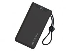 Batterie de secours WE, Power Bank, 10 000 mAh, couleur NOIR 1 port USB-A +1 port USB-C / 18W Charge rapide