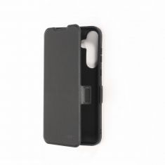 Etui folio CLASSIQUE Noir: Avec fenêtre - anti-chocs - léger - ultra-fin - fonction support - accès caméra - compatible pour Galaxy A35