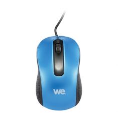 Souris filaire WE 1200DPI , USB, longeur câble 1.5m finition métalliq bleue
