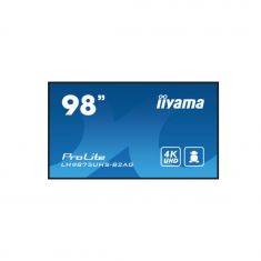 IIYAMA LFD 98" dalle IPS 24/7 3840x2160 DVI VGA 3xHDMI HPs Displayport 2xUSB 2.0 60Hz 500cd/m² Paysage/port 8ms Media Player VESA 800x600 HPs slot OPS PC