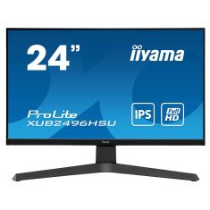 Moniteur IIYAMA 23.8" Noir dalle IPS 1ms 1920x1080 250cd/m2 75Hz HDMI DisplayPort 2xUSB-HUB 13cm pied régl en hauteur Pivot/XUB2496HSU-B1