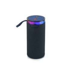 Enceinte bluetooth 10W RMS, lecteur de cartes micro SD, batterie rechargeable 1200mAh, jeu de lumière, dragonne, 80*80*176mm