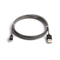 Câble USB/Micro USB Nylon 1m tressé noir et blanc connecteur Micro USB reversible