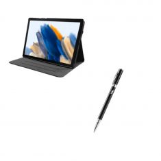 ***WE Bundle avec étui protection tab/film protection écran/stylet - Compatible Samsung Galaxy Tab A8 10.5 pouces - Etui en matériaux recyclés - Gris