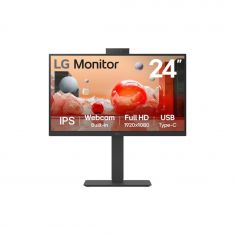 ECRAN LG 24" Noir 24BA850-B 16:9 IPS FHD 4K 5ms 1920x1080 250cd/m2 HDMI DisplayPort USB-C LAN Webcam Microphone Réglab haut Inclinaison Rotatif Pivot