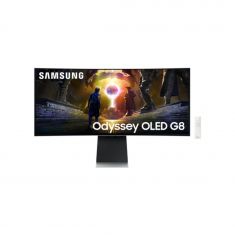 Ecran 34'' Samsung Gaming Odyssey OLED G8-G85SD Incurvé 1800R 175Hz 0,03ms 3440x1440 250cd/m² 2xUSB 3.0 DP Pied réglable hauteur inclinable orientable Smart TV