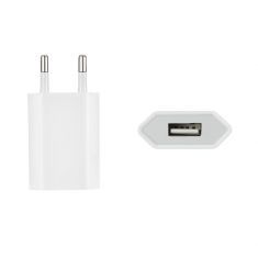 Chargeur secteur 1 USB 1A = total 5W blanc design plat