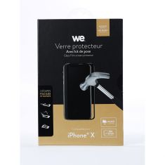 Verre trempé : Protection écran - dureté 9H (9 fois plus résistant) - anti-rayures - anti-bulles d'air - ultra-résistant - compatible pour iPhone X, XS