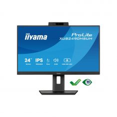 ECRAN 23.8" IIYAMA dalle IPS avec Webcam et microphone 4ms 1920x1080 250 cd/m2 100Hz HDMI DisplayPort USB-HUB(3x3.2) Haut parleurs Pivot 15cm pied réglable TCO 