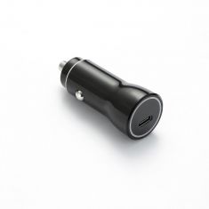 Chargeur allume-cigare WE - 1 port USB-C - 20W/3A - avec câble USB-C/USB-C torsadé 1.50m - noir