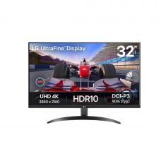ECRAN LG 32" Noir 16:9 VA 3840x2160 4ms 250cd/m² HDR 10 HDMI DisplayPort Sortie Casque HPs Black Stabilizer VESA 100x100 Pied inclinable 