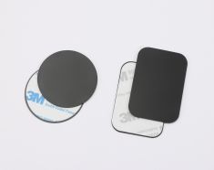 Pack de 2 Plaques métalliques - Fixation magnétique de support voiture - Noir