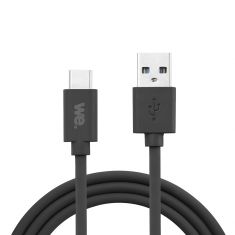 Câble USB/USB-C en silicone - USB 2.0 - 1m - noir