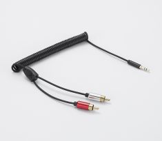 Câble Jack mâle 3.5mm / 2 RCA torsadé 2m - noir