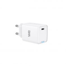Bundle chargeur WE USB-C + câble USB-C/USB-C 1,2m - Chargeur 1 port USB-C 45W - PD/QC3.0 - Blanc