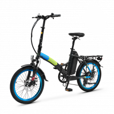 Vélo électrique pliable Argento Piuma Blue Moteur Bafang 36V/250W/45Nm , Batt 36V 10.4Ah, Dérailleur Shimano 7 vitesses. 25Km/h Pneu 20" 