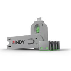 Clé USB et 4 bloqueurs de ports USB, Vert