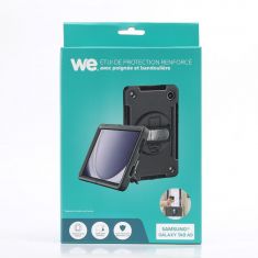 ***WE Etui antichocs pour Samsung Galaxy Tab A9 8.7 (2023) avec poignée rotative, porte-stylet, protection écran, fonction support, bandoulière - Noir"