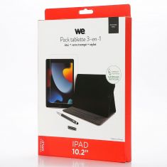 ***WE Bundle avec étui protection tab/film protection écran/stylet - Compatible iPad 7e, 8e, 9e génération 10.2 pouces - Etui en matériaux recyclés - Gris