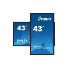 IIYAMA LFD 43" Interactif Noir Tactile PCAP 40pts IPS 24/7 3840x2160 16:9 500 cd/m² 8ms HP 2x10W 3xUSB 2xHDMI DP paysage portrait VESA 200x200 TF4339AS-B1AG