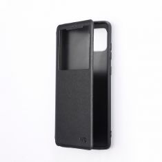 Etui folio CLASSIQUE Noir: Avec fenêtre - anti-chocs - léger - ultra-fin - fonction support - accès caméra - compatible pour P smart S