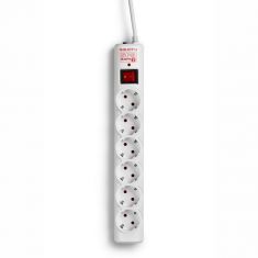 SALICRU Multiprises Parafoudre SPS.SAFE 6 Blanc 6 prises Shuko/FR 8kA câble: 1,5 m fixation murale Protection enfant 680BA000003