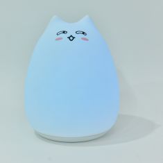 Veilleuse enfant en forme de chat rechargeable, avec télécommande 25cm de hauteur blanc