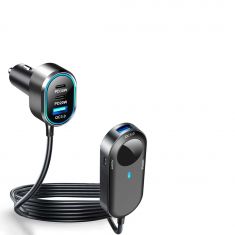 Chargeur allume-cigare WE - 6 ports - 4 ports USB-C + 2 ports USB A - Total 100W - avec ports déportés pour sièges arrière - noir