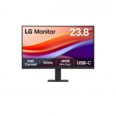 ECRAN LG 24"  Noir VA 16:9 5ms 1920x1080 100Hz 250cd/m2 Incurvé 1500R HDR 10 HDMI USB Type-C Sortie Casque Black Stabilizer Mode Lecture Pied inclinable